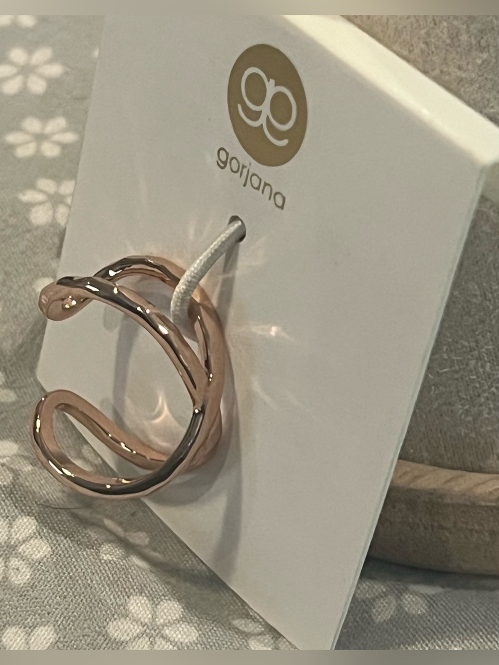 gorjana Rose Gold Twisted Open Cuff Ring NWT size 8